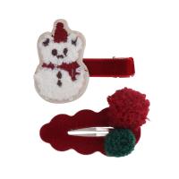 Christmas Hair Clip Cloth Christmas Design & fashion jewelry & for woman Sold By Set