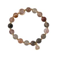 Crystal Bracelets Brass with Crystal fashion jewelry & for woman multi-colored 50mm Sold By Strand