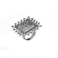 Tibetan Style Finger Ring, silver color plated, fashion jewelry & for woman, silver color, 18mm, Sold By PC