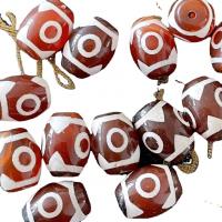 Natural Tibetan Agate Dzi Beads, DIY, two different colored, 13x16mm, Sold By PC