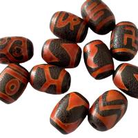 Natural Tibetan Agate Dzi Beads, DIY, two different colored, 14x18mm, Sold By PC