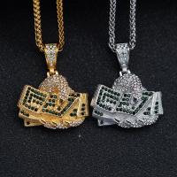 Stainless Steel Pendants 316L Stainless Steel Vacuum Ion Plating fashion jewelry & Unisex & micro pave cubic zirconia Sold By PC