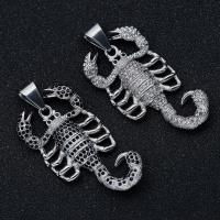 Stainless Steel Animal Pendants 316L Stainless Steel Scorpion Vacuum Ion Plating fashion jewelry & Unisex & with rhinestone Sold By PC