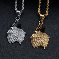 Stainless Steel Pendants, 316L Stainless Steel, Vacuum Ion Plating, fashion jewelry & Unisex & with rhinestone, more colors for choice, 29x38mm, Sold By PC
