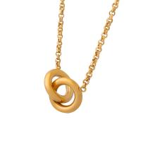 Titanium Steel Necklace, with 1.97inch extender chain, gold color plated, fashion jewelry & for woman, golden, 8mm, Length:Approx 15.75 Inch, Sold By PC