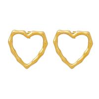 Titanium Steel  Earring, Heart, plated, fashion jewelry & for woman, more colors for choice, 24x24.50mm, Sold By Pair