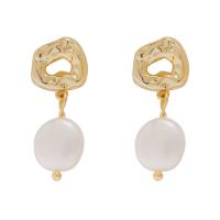 Brass Drop Earring, gold color plated, fashion jewelry & for woman, nickel, lead & cadmium free, 10x25mm, Sold By Pair