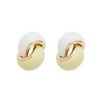 Messing Tropfen Ohrringe, goldfarben plattiert, Modeschmuck & für Frau & Emaille, frei von Nickel, Blei & Kadmium, 12x17mm, verkauft von Paar