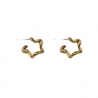 Brass Stud Earring Star gold color plated fashion jewelry & for woman golden nickel lead & cadmium free Sold By Pair