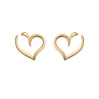 Brass Stud Earring, Heart, gold color plated, fashion jewelry & for woman & hollow, golden, nickel, lead & cadmium free, 22x20mm, Sold By Pair