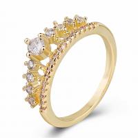 Cubic Zirconia Micro Pave Brass Ring, Crown, plated, different size for choice & micro pave cubic zirconia & for woman, more colors for choice, US Ring Size:5-10, Sold By PC