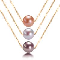 Природное пресноводное жемчужное ожерелье, Пресноводные жемчуги, 18K позолоченный, разный размер для выбора & Женский, Много цветов для выбора, длина Приблизительно 17.71 дюймовый, 5ПК/Лот, продается Лот
