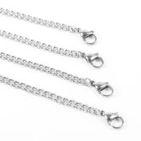 Stainless Steel Chain Necklace, 304 Stainless Steel, with 1.96 inch extender chain, DIY, original color, 3.70mm, Length:Approx 26.37 Inch, 10PCs/Lot, Sold By Lot