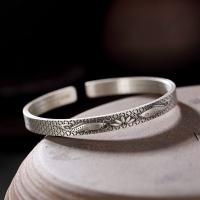 Brass Cuff Bangle, silver color plated, Adjustable & Unisex, 58mm, 10PCs/Lot, Sold By Lot