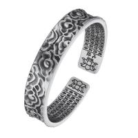 laiton bracelet manchette, Placage de couleur argentée, Réglable & pour femme, 58mm, 10PC/lot, Vendu par lot