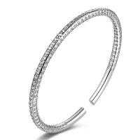 Brass Cuff Bangle, silver color plated, Adjustable & for woman, 58mm, 10PCs/Lot, Sold By Lot
