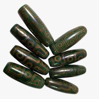 Natural Tibetan Agate Dzi Beads, DIY, two different colored, 40mm, Sold By PC