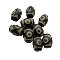 Ágata natural tibetano Dzi Beads, Ágata tibetana, DIY, dois diferentes cores, 10x14mm, vendido por PC
