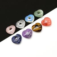 Gemstone Pendants Jewelry, Natural Stone, Heart, different materials for choice & Unisex, more colors for choice, 30mm, Sold By PC