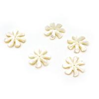 Natural Sea Shell Pärlor, Blomma, Sned, DIY, vit, 25mm, Säljs av PC