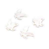 Shell Pendants Natural Seashell Dove Carved Unisex & double-hole white Sold By PC