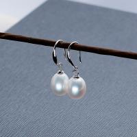 Boucles d'oreilles en perles d'eau douce, perle d'eau douce cultivée, ovale, pour femme, plus de couleurs à choisir, 7-8mm, Vendu par paire