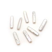 Natural Freshwater Pearl Loose Beads, Rectangle, DIY, white, 5x22-6x24mm, Sold By PC