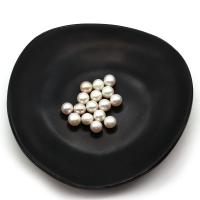 Cultured Round Freshwater Pearl Beads, DIY & different size for choice & half-drilled, white, Sold By PC