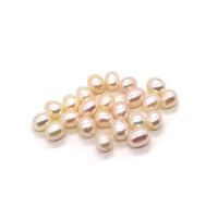 Cultured Rice Freshwater Pearl Beads DIY & half-drilled white Sold By PC