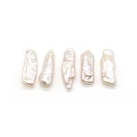Cultured Baroque Freshwater Pearl Beads, DIY & no hole, white, 8x20-10x25mm, Sold By PC