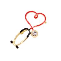 Enamel Brooch, Tibetan Style, Stethoscope, plated, Unisex & with rhinestone, more colors for choice, nickel, lead & cadmium free, 22x22mm, Sold By PC
