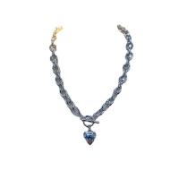 Zinklegierung Schmuck Halskette, mit Verlängerungskettchen von 1.97inch, Herz, plattiert, Modeschmuck & Oval-Kette & für Frau, keine, Länge:ca. 17.7 ZollInch, verkauft von PC