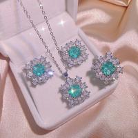 Crystal Jewelry Sets Cupronickel with Crystal Geometrical Pattern platinum plated fashion jewelry & for woman & with rhinestone Sold By PC