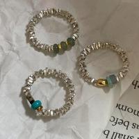 Messing ringen, met Hars, plated, verstelbaar & voor vrouw, meer kleuren voor de keuze, Maat:6-8, Verkocht door PC