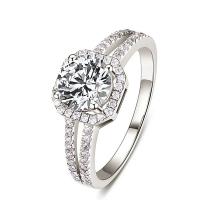 Δάχτυλο δαχτυλίδι με στρας, Ορείχαλκος, Γεωμετρικό μοτίβο, επιπλατινωμένα, ρυθμιζόμενο & για τη γυναίκα, Μέγεθος:6-8, Sold Με PC