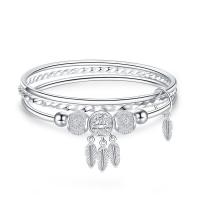 Brass Bracelet & Bangle, silver color plated, for woman, 58mm, 10PCs/Lot, Sold By Lot