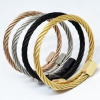 304 Stainless Steel Cuff Bangle, Vacuum Plating, Adjustable & Unisex, more colors for choice, 60mm, Sold By PC
