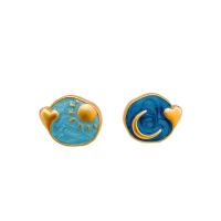 Brass Stud Earring fashion jewelry & for woman & enamel nickel lead & cadmium free Sold By Pair