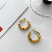 Messing Spring hoop oorbellen, gold plated, mode sieraden & voor vrouw, nikkel, lood en cadmium vrij, 23x21mm, Verkocht door pair