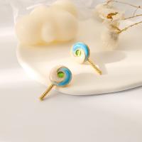 Brass Stud Earring Lollipop fashion jewelry & for woman & enamel nickel lead & cadmium free Length Approx 16.14 Inch Sold By PC