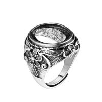 цинковый сплав гнездо-оправа для кольца, плакированный цветом под старое серебро, Регулируемый & ювелирные изделия моды & Мужская, не содержит никель, свинец, 13x18mm, продается PC