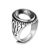 Tibetan Style Bezel Ring Base, antique silver color plated, Adjustable & fashion jewelry & Unisex, nickel, lead & cadmium free, 14x10mm, Sold By PC