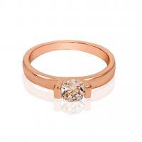 Ring Finger mosiądz, Platerowane kolorem rożowego złota, biżuteria moda & różnej wielkości do wyboru & dla kobiety & z kamieniem, różowe złoto, sprzedane przez PC