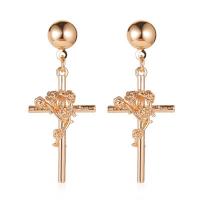 Zinc Alloy Drop Earrings Brass Cross plated fashion jewelry & for woman Sold By Pair