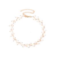 Plastik perle halskæde, Zinc Alloy, med ABS plastik perle, forgyldt, mode smykker & for kvinde, flere farver til valg, Solgt Per 41 cm Strand