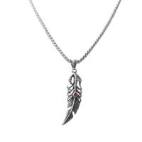 Stainless Steel Jewelry Necklace 304 Stainless Steel Feather polished DIY & with rhinestone silver color Sold By PC