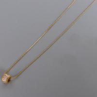 Titanium Steel Necklace, with 1.97inch extender chain, 18K gold plated, different styles for choice & for woman & with rhinestone, golden, 5.5*7mm,16*18mm, Length:Approx 15.75 Inch, Sold By PC
