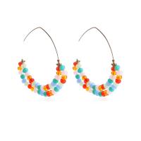 Acrylic Jewelry Earring with Zinc Alloy gold color plated fashion jewelry & for woman multi-colored Sold By Pair