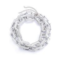 CCB Ожерелья, Пластик с медным покрытием, плакирован серебром, панк-стиль & Мужская & разные стили для выбора, серебряный, продается PC