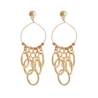Zinc Alloy Drop Earrings Donut gold color plated fashion jewelry & for woman golden nickel lead & cadmium free Sold By Pair